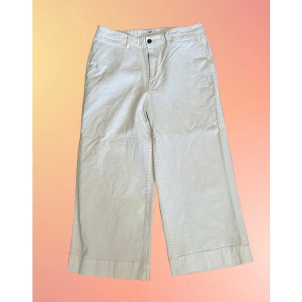Gap Women’s Off-White Wide Leg Crop Jeans 16